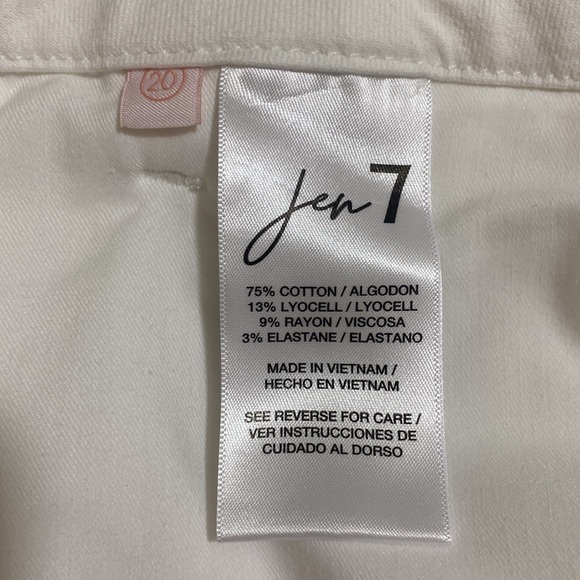 JEN7 by 7 for All Mankind Cropped Wide Leg Distressed Hem White Jeans Size 20 - Picture 10 of 10